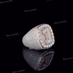 VVS Moissanite Diamond Custom Number <b>Ring</b> Iced Out 925 Silver Hip Hop Statement <b>Men</b> Women Party Wear <b>Ring</b> - Product Image 5