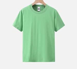 T-shirt décontracté pour homme en coton tricoté respirant 100 %, manches courtes, 220 grammes, couleur unie - Product Image 3