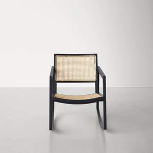 Silla Mecedora de Madera de Teca Sólida OEM Personalizada con Ratán Natural, Proveedor Mayorista Directo de Fábrica para Importadores Globales - Product Image 2