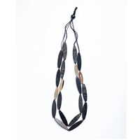 Nouveau Collier Long en Corne de Buffle Plaqué Platine Style Bohème Grande Taille pour Femme, Bijou de Fête avec Pendentif Raffiné
