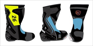 <b>Plastic</b>/PU Upper Mid-Calf Waterproof Motorbike Racing Boots Multi Color Unisex Riding Shoes Black Blue <b>Mesh</b> Lining Zip - Product Image 2