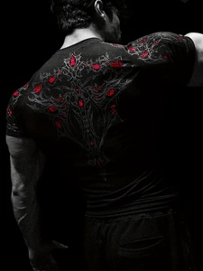 Custom Men Cyber Sigilism Rash Guard T <b>Shirt</b> Slim Fit Gothic Sublimation Graphic <b>Compression</b> <b>Shirt</b> - Product Image 6