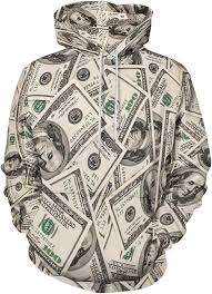 เสื้อฮู้ดดี้คุณภาพสูง ลายดอลลาร์ 3 มิติ แบบซับลิเมชั่น ขายส่ง สำหรับผู้ชายและผู้หญิง กันน้ำ ไม่หดตัว ซับในถัก ทอแบบพิเศษ ไซส์ใหญ่ สำหรับฤดูใบไม้ผลิ - Product Image 2