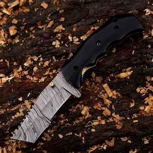 Navaja Plegable de Acero de Damasco, Hecha a Mano, con Filo de Cuchilla, Calidad Personalizable, para Uso Diario, Profesional, Forjada a Mano, Grado Industrial - Product Image 2