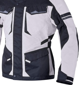 Unisex Black <b>White</b> Leather Motorcycle <b>Jacket</b> Canvas Fabric Winter Windproof Stand Collar Regular Fit Zipper Closure Moto <b>Biker</b> - Product Image 5