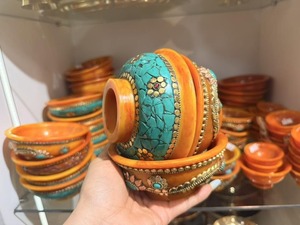 Nexavelle Buddhist Heritage <b>Bowl</b> Handmade Resin Epoxy <b>Salad</b> & <b>Serving</b> <b>Bowl</b> with Himalayan-Inspired Artistic Design for Elegant - Product Image 1