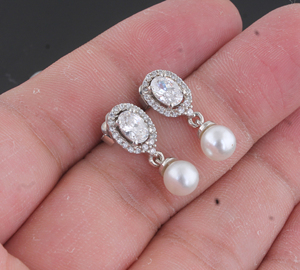 Boucles d'oreilles pendantes élégantes en forme de goutte d'eau, plaquées or, avec perles naturelles et coquillages blancs, bijoux de mode pour soirée, vente en gros - Product Image 3