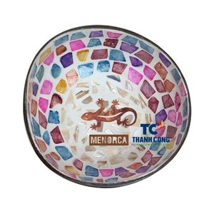 Cuenco de cáscara de coco superventas con patrones de lagarto de nácar, lacado, decorativo, para servir, venta al por mayor B2B, recuerdo. - Product Image 1