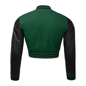 Custom <b>Womens</b> Bomber Jacket Cropped Varsity <b>Coat</b> Fashion Streetwear Outerwear Wholesale Supplier USA - Product Image 3