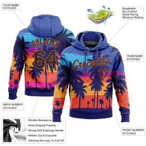 Sudadera con Capucha Personalizada con Diseño de Árbol en Degradado para Hombre, Sudadera Informal con Nombre y Número Personalizados, Impresión por Sublimación, Ropa de Otoño, OEM - Product Image 2