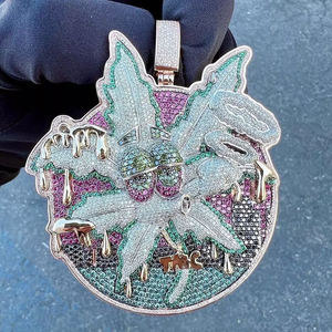 Joyería Hip Hop, colgante de plata de ley 925 con moissanita VVS, colgante personalizado con moissanita para hombres y mujeres - Product Image 2