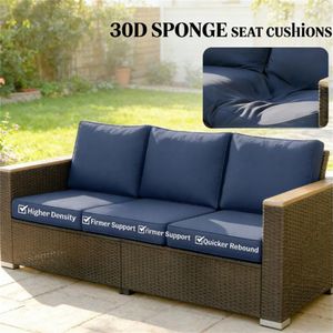 Divano Doppio da Esterno Blu Scuro per Terrazze e Giardini - Product Image 4