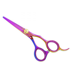 Professional <b>Barber</b> Hair Cutting Scissors Sharp <b>Blade</b> Tip Multi Color Gold Screw Stainless Steel Salon Use - Product Image 1