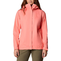 Veste de pluie imperméable et coupe-vent pour femme, style bomber universitaire à capuche, légère et décontractée, pour le sport en extérieur, Peach Sun