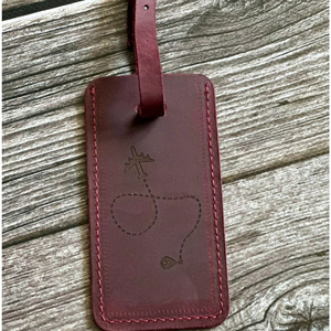 Étiquettes de bagages en cuir véritable gaufré personnalisées, étiquettes de voyage de luxe avec rabat de confidentialité, étiquettes de valise, fabrication LMP-0206 - Product Image 1