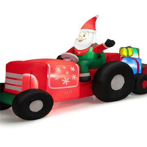 Decorazione Natalizia Gonfiabile da Esterno con Luci LED Colorate, 2,7 Metri, Negozio di Pan di Zenzero e Babbo Natale - Product Image 2