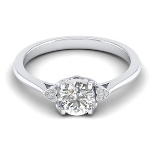 Anillo de compromiso de oro macizo de 14 quilates con diamante redondo brillante de 0.86 quilates, precio mayorista REYES, para ella, regalos de boda, joyería fina - Product Image 5