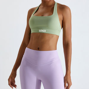 Soutien-gorge de sport pour femme de haute qualité, uni, sans couture sur le devant, respirant, à maintien élevé, pour la gym, le fitness, le yoga, la course et l'entraînement - Product Image 4