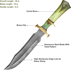 Handmade Hunting Knife with Leather Sheath Hand Forged Damascus Steel Fixed Blade Bowie Knife Fixed Blade Knives for Outdoor - Product Image 3