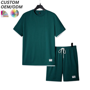 Conjuntos de Camisetas Casuales de Algodón para Hombre, Ropa Urbana Sólida para el Verano, Atuendo Diario, Logotipo Personalizado, Soporte OEM ODM para Fabricación de Marca - Product Image 4