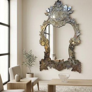 Elegant Antique Style Venetian Baroque <b>Mirror</b>|Luxury Decorative Wall Accent <b>Mirror</b> for Living Room, Hotel Lobby & Interior Decor - Product Image 4