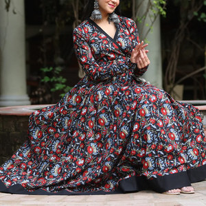 Women Printed Frock Elegant Casual Fashion <b>Dress</b> Beautiful Printed <b>Pattern</b> Soft Fabric Comfortable Fit For Women - Product Image 4