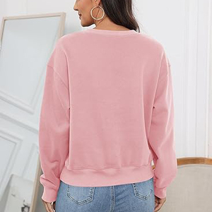 Sweat-shirts à col châle pour femmes, col enveloppant, manches longues, coupe décontractée, en mélange de coton doux et polaire, confortables pour la détente - Product Image 2