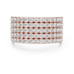 Rose <b>Gold</b> Moissanite Band <b>Ring</b> 925 Sterling Silver Iced Out Hip Hop Jewellery VVS Diamond <b>Ring</b> - Product Image 1