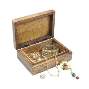 Caja decorativa de madera tallada a mano con flor tallada en la parte superior para collar, pendiente, brazalete y más a precio competitivo - Product Image 6