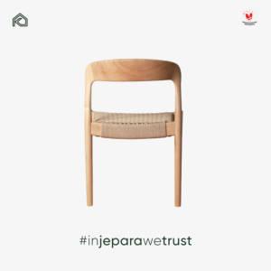 Chaise de salle à manger moderne en bois massif avec assise en corde tressée, chaise en bois naturel pour restaurant, hôtel, villa, mobilier de maison - Product Image 3