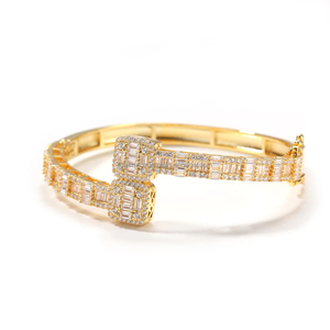 Customized Lab Grown Diamond Bracelet 14K Yellow Gold Rhodium Plated IGI Certified Diamond Wholesale Hip Hop Fine Jewelry - Product Image 1