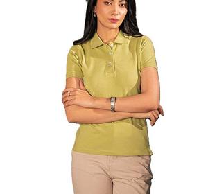 Polo pour femme tendance à manches courtes en mélange de coton respirant et confortable, col boutonné, haut décontracté pour l'été, le golf et le tennis - Product Image 1