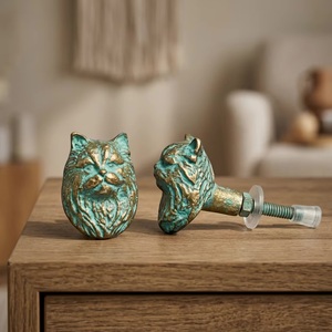 Poignée de tiroir et bouton de meuble en fonte moderne en forme de tête de chat, durable et écologique, pour armoire, commode, cuisine, chambre et salle de bain - Product Image 5