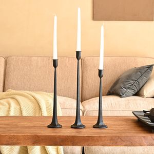 Modern Black Iron Taper Candle Holder Set <b>Tall</b> Decorative <b>Candlestick</b> Stand Nordic Table Centerpiece for Home Wedding Decor - Product Image 6