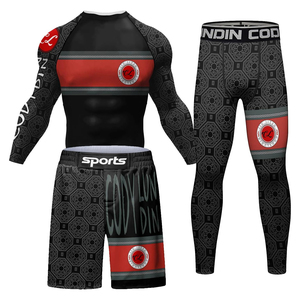 Men's Full Sleeve Rash Guard Set Sublimation Printed Quick Dry <b>Athletic</b> Training Kit Sport Wear - Product Image 1