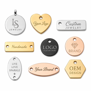 Custom Jewellery <b>Tags</b> Stainless Steel Personalised Logo <b>Tags</b> for Necklaces Bracelets OEM Manufacturer - Product Image 3