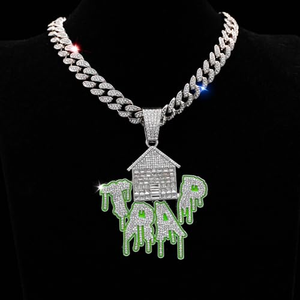 Briva Jewels Miami Cuban Link Chain for Men Iced Out <b>Silver</b> Bling Moissanite Luxury IGI Certified <b>Choker</b> Necklace - Product Image 1