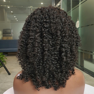 Extensiones de Cabello Humano Rizado Birmano, Cabello Humano para Crochet Pre-Enlazado, Reutilizable, Invisible, 100% Cabello Humano Virgen, Negro Natural - Product Image 1