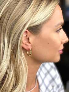 Pendientes de Aro Gruesos de Oro Sólido de 14k y 18k, 15 mm, Lisos, de Alto Brillo, Huecos, Tipo Clicker, para Uso Diario, Huggies, Joyería Fina - Product Image 6
