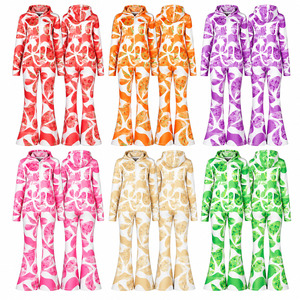 Custom <b>Women</b> Hooded One Piece Ski Suit Zip Front Retro Floral Print Flared Leg Jumpsuit Winter Ski Snow <b>Onesie</b> - Product Image 1