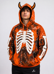 Custom <b>Skeleton</b> Graphic Hoodie <b>Full</b> Sublimation Print Pullover Hoodie Supplier - Product Image 4