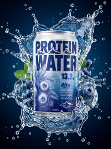Boisson protéinée aux myrtilles en conserve Rita 330ml, prête à boire, fournisseur en gros, usine, OEM, ODM, marque privée - Product Image 2