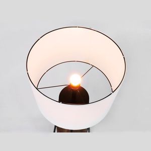 Lampada da Terra Stile Mid-Century con 2 Ripiani in Legno Nero Opaco 62 Pollici Stile Etagere - Product Image 3