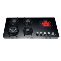 Promotion : Table de cuisson à gaz 5 feux avec panneau en verre, appareil de cuisine, cuisinière solaire pour usage domestique et VR, cuisinière intégrée à batterie