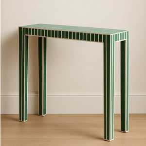 Handmade Eco-Friendly Bone Inlay Modern Pattern <b>Round</b> <b>Console</b> <b>Table</b> for Baptism Occasions - Product Image 1