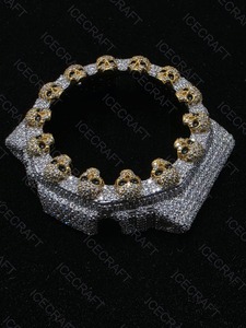 Boîtier de montre de luxe style mosaïque de diamants micro-pavés, sertissage de cristaux, cadre personnalisé Hip Hop - Product Image 2