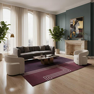 Alfombra Geométrica Nórdica Moderna - Alfombra de Lana Antideslizante de Gran Tamaño para Sala de Estar, Alfombra de Decoración Interior Suave y Lujosa para el Hogar - Product Image 4