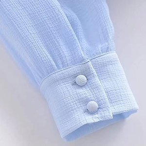 Camisa de Vestir Formal de Algodón para Mujer, de Lujo, Manga Larga, con Cuello Abotonado - Product Image 4