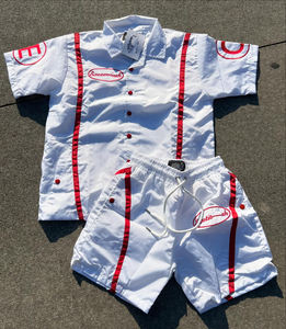 Conjunto de Chaqueta Corta y Pantalones Cortos Deportivos Personalizados de Dos Piezas, Chaqueta Corta con Cierre de Cremallera, Ropa Deportiva de Nailon y Poliéster para Hombre - Product Image 3