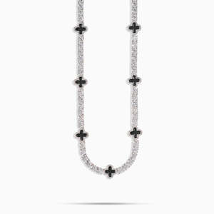 Luxury Black Clover Moissanite Tennis Necklace VVS1 D Color 925 Sterling <b>Silver</b> Designer <b>Chain</b> - Product Image 1
